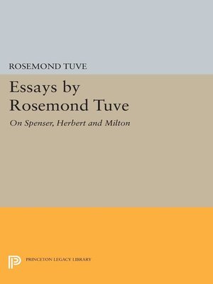 cover image of Essays by Rosemond Tuve